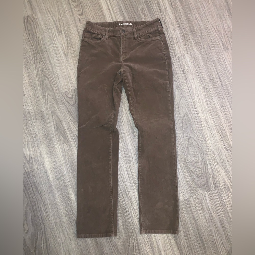 Lands' End Mid Rise Straight - Chocolate Corduroys